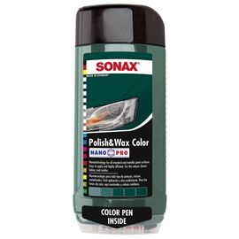 Цветной полироль с воском зелёный 500 мл SONAX Polish&Wax Color (296700), Об’єм: 500 мл