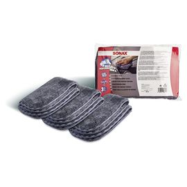 Набір із 3-х професійних серветок з мікрофібри 38х43 см SONAX Lackfinishtuch (450441), зображення 2