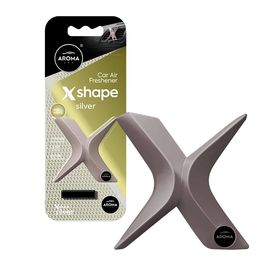 Автомобільний полімерний ароматизатор Aroma Car X Shape - Silver (108977), Аромат: Silver, зображення 2