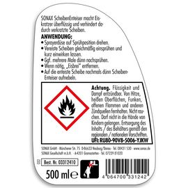 Розморожувач скла 500 мл SONAX Scheibenenteiser (331241), зображення 4