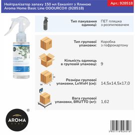 Нейтралізатор запаху 150 мл Евкаліпт з Ялиною Aroma Home Basic Line ODOURCO® (928518), зображення 2