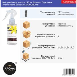 Нейтралізатор запаху 150 мл Ваніль з Персиком Aroma Home Basic Line ODOURCO® (928532), зображення 2