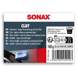 Синя глина для очищення лакофарбових поверхонь і скла 100 г SONAX Clay (450105), зображення 2