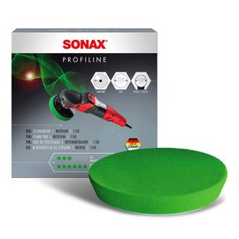 Полірувальний круг средньої жорсткості зелений 150 мм SONAX Polishing Pad Green Medium (498541)