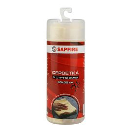 Серветка зі штучної замші 43х32 см волога в тубі SA-216 SAPFIRE (400151)