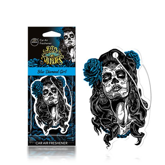 Автомобільний ароматизатор Aroma Car Dia De Los Muertos - Blue Diamond Girl (831167), Аромат: Blue Diamond Girl, зображення 3