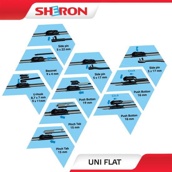 Щітка склоочисника безкаркасна 500 мм Uni flat SHERON (000621), зображення 4