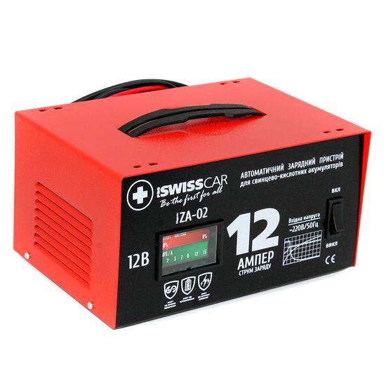 Автоматичний зарядний пристрій для автомобільних акумуляторів ZA-02 PROSWISSCAR (001527)