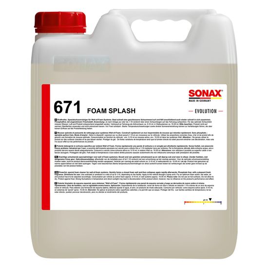 Активна піна концентрована 1:10 для безконтактної мийки 10 л SONAX Foam Splash -EVOLUTION- (671600)