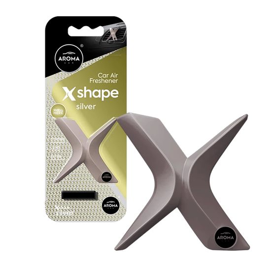 Автомобільний полімерний ароматизатор Aroma Car X Shape - Silver (108977), Аромат: Silver, зображення 2