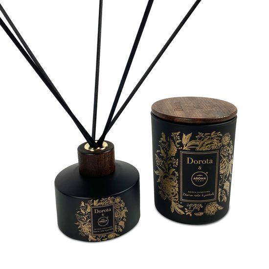 Набір з ароматичної свічки та аромапалочок Aroma Home XMASS BOX "Чорна троянда з пачулі" 150г + 100мл (100155), зображення 4