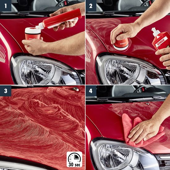 Цветной полироль с воском красный 500 мл SONAX Polish&Wax Color (296400), Об’єм: 500 мл, зображення 6