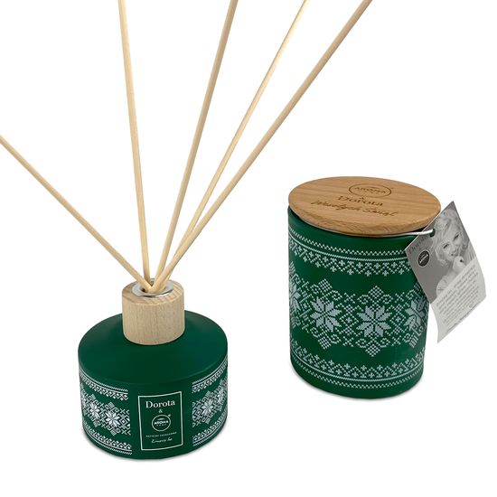 Набір з ароматичної свічки та аромапалочок Aroma Home XMASS BOX "Зимовий ліс" 150г + 100мл (836315), зображення 3