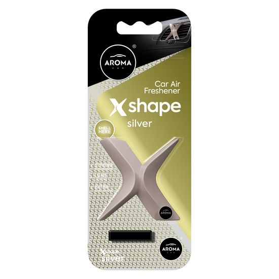 Автомобільний полімерний ароматизатор Aroma Car X Shape - Silver (108977), Аромат: Silver