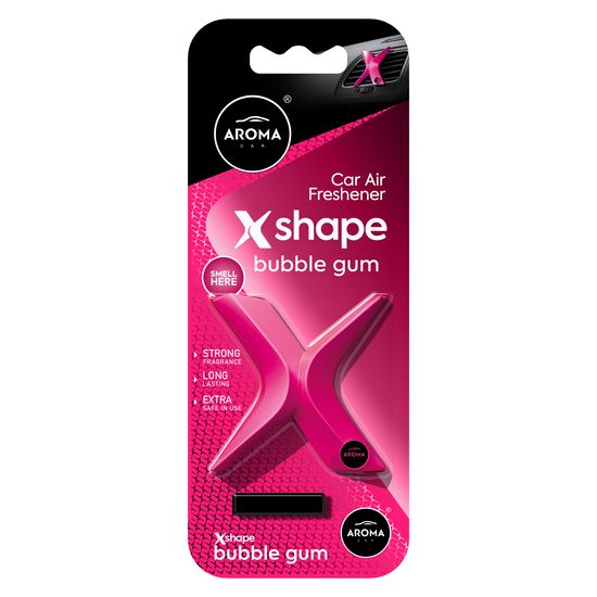 Автомобільний полімерний ароматизатор Aroma Car X Shape - Bubble Gum (109578), Аромат: Bubble Gum