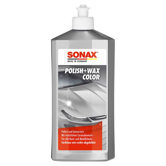 Цветной полироль с воском серый 500 мл SONAX Polish&Wax Color (296300), Объем (В): 500 мл, изображение 2