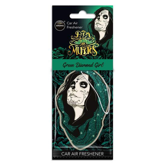 Автомобільний ароматизатор Aroma Car Dia De Los Muertos - Green Diamond Girl (832799), Аромат: Green Diamond Girl