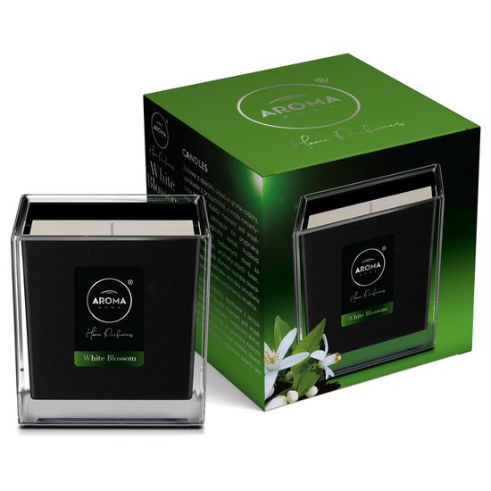 Ароматична свічка Aroma Home Black Series - White Blossom 155 г (835134), Аромат: White Blossom