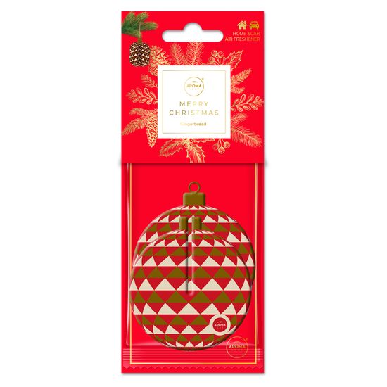 Ароматизатор "Різдвяна кулька червона 3D" Aroma Home Merry Christmas - Gingerbread (836902)