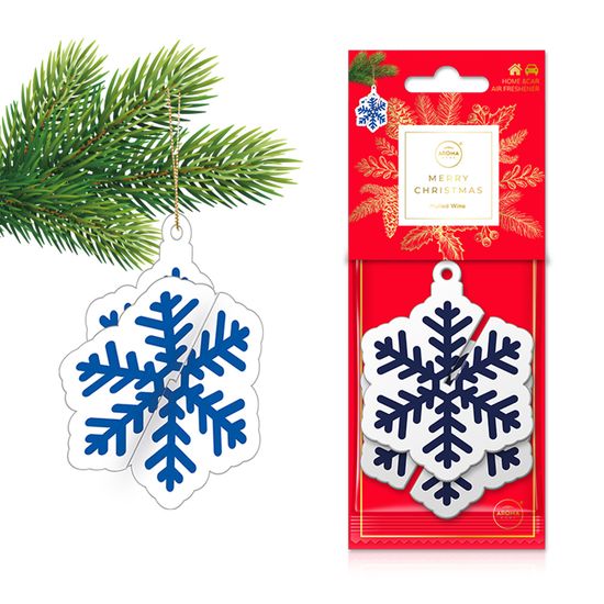 Ароматизатор "Сніжинка блакитна 3D" Aroma Home Merry Christmas - Mulled Wine (837220), зображення 2