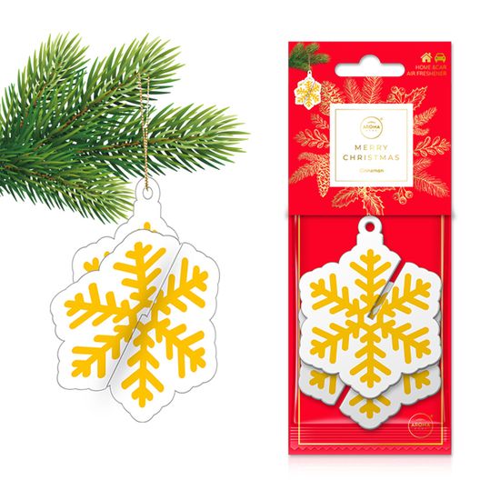 Ароматизатор "Сніжинка золота 3D" Aroma Home Merry Christmas - Cinnamon (837237), зображення 2