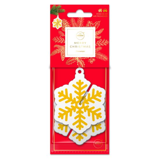 Ароматизатор "Сніжинка золота 3D" Aroma Home Merry Christmas - Cinnamon (837237)