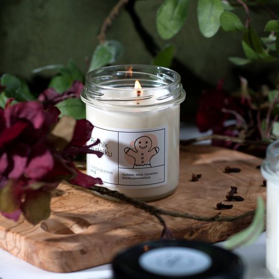 Ароматична свічка Aroma Home, Крафтова серія - Пряник в банці 230 г (103286), Аромат: Пряник, зображення 3
