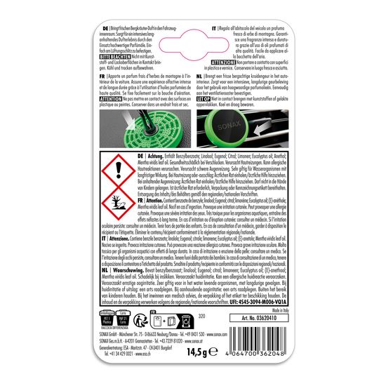 Автомобільний ароматизатор SONAX Air Freshener - Alm Sommer (362041), Аромат: Alm Sommer, зображення 4