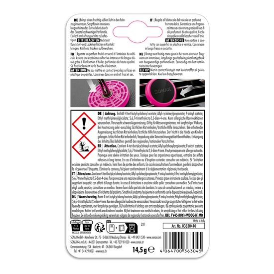 Автомобільний ароматизатор SONAX Air Freshener - Sweet Flamingo (363041), Аромат: Sweet Flamingo, зображення 4