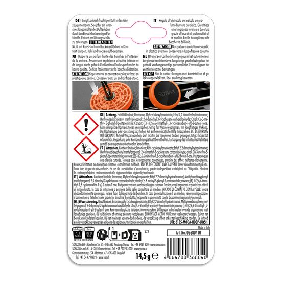 Автомобільний ароматизатор SONAX Air Freshener - Havana Love (368041), Аромат: Havana Love, зображення 4