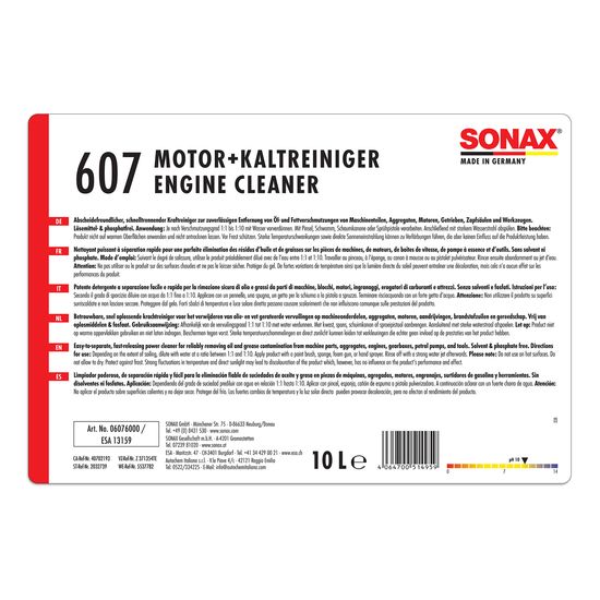 Очищувач двигуна 10 л SONAX Motor+Kaltreiniger (607600), зображення 3