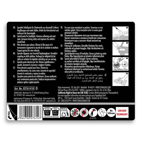 Поліроль для фар 250 мл SONAX PROFILINE HeadlightPolish (276141), зображення 2