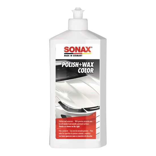 Цветной полироль с воском белый 500 мл SONAX Polish&Wax Color (296000), Объем (В): 500 мл