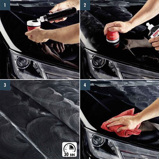 Цветной полироль с воском чёрный 500 мл SONAX Polish&Wax Color (296100), Объем (В): 500 мл, изображение 6