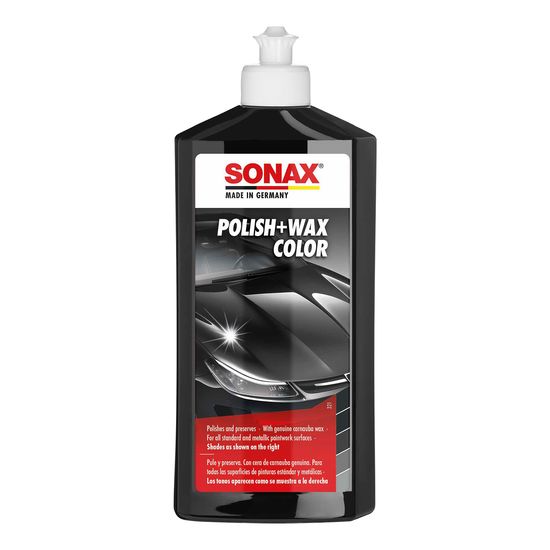 Цветной полироль с воском чёрный 500 мл SONAX Polish&Wax Color (296100), Объем (В): 500 мл