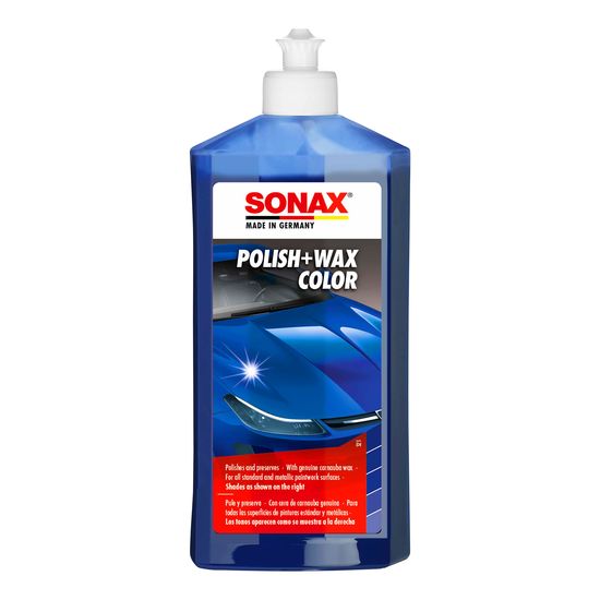 Цветной полироль с воском синий 500 мл SONAX Polish&Wax Color (296200), Объем (В): 500 мл