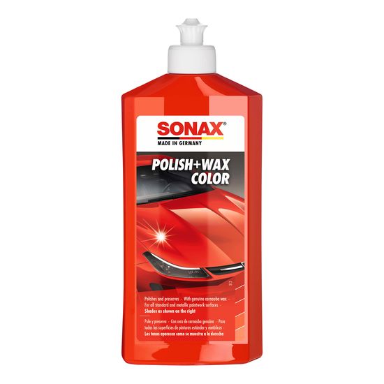 Цветной полироль с воском красный 500 мл SONAX Polish&Wax Color (296400), Об’єм: 500 мл