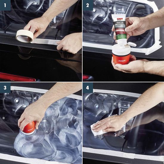Поліроль для фар, акрилу, пластика 75 мл SONAX Scratch Remover (305000), зображення 7