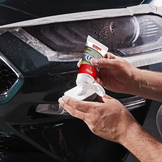 Набір для полірування пластикових фар 75 мл SONAX Headlight Restoration Kit (405941), зображення 6