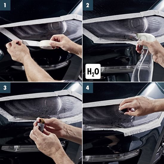 Набір для полірування пластикових фар 75 мл SONAX Headlight Restoration Kit (405941), зображення 7