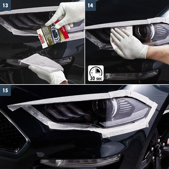 Набір для полірування пластикових фар 75 мл SONAX Headlight Restoration Kit (405941), зображення 10