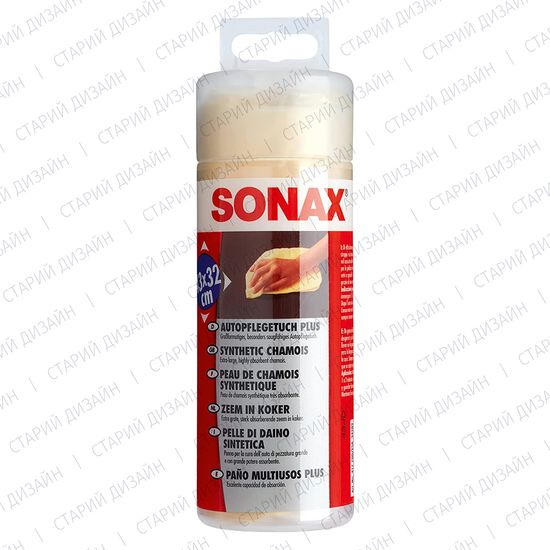 Серветка із синтетичної замші в тубі 43х32 см SONAX Autopflegetuch PLUS (417700), зображення 5