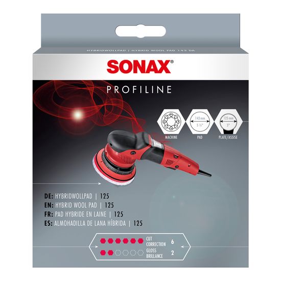 Гібридний полірувальний круг з натуральної овечої вовни і поліестеру 125 мм SONAX PROFILINE HybridWollPad 125 (493800), зображення 2