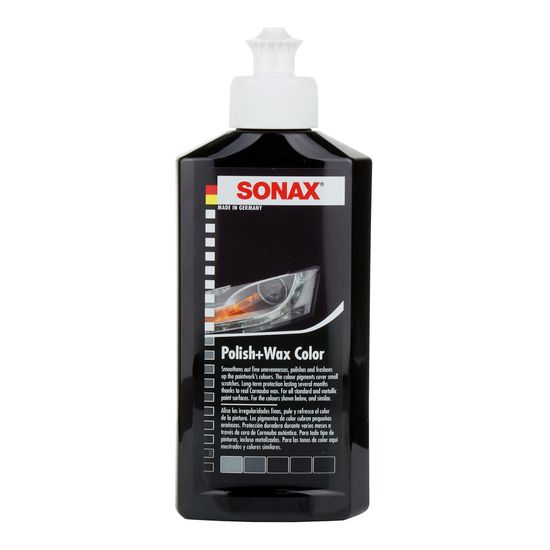 Кольоровий поліроль з воском чорний 250 мл SONAX Polish&Wax Color (296141), Об’єм: 250 мл, зображення 2