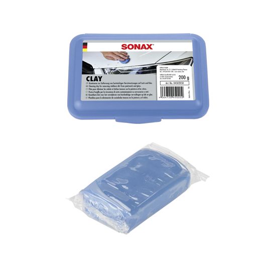 Синя глина для очищення лакофарбових поверхонь і скла 200 г SONAX Clay (450205)
