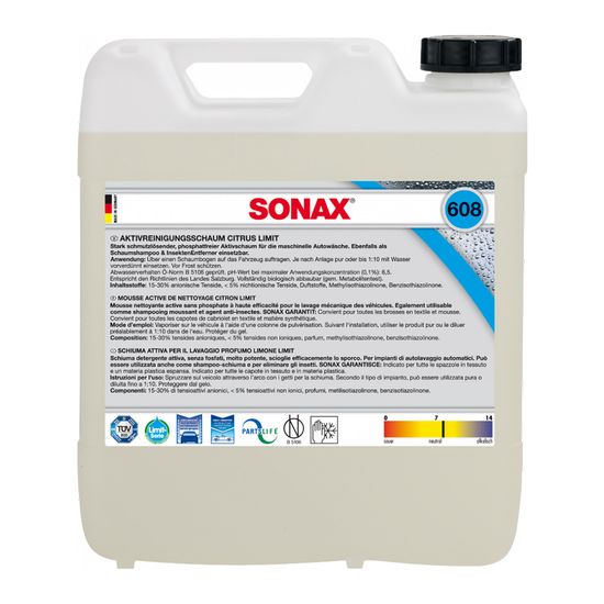 Активна піна концентрат 10 л SONAX Foam Lemon 608 (608600), зображення 2