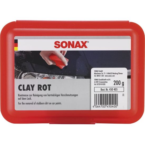 Червона глина для очищення лакофарбових поверхонь 200 г SONAX Clay Rot (450405), зображення 2