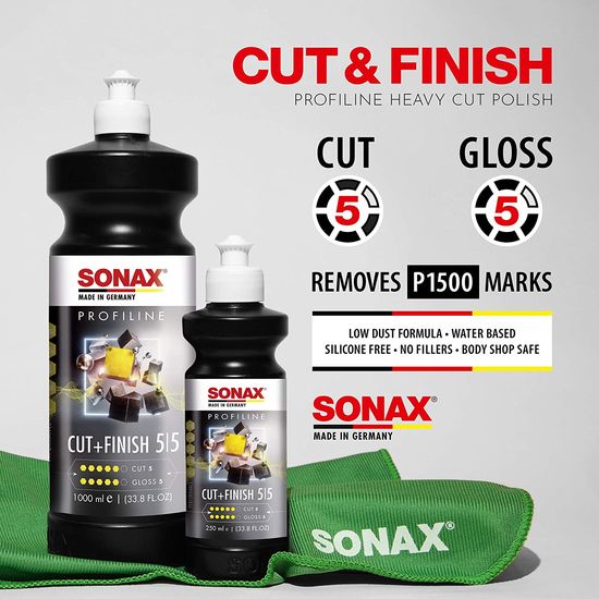 Полірувальна паста для кузова автомобіля 250 мл SONAX PROFILINE Cut + Finish 5-5 (225141), зображення 2