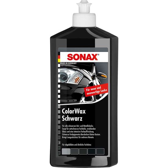 Цветной жидкий воск чёрный 500 мл SONAX ColorWax Schwarz (298200), изображение 2