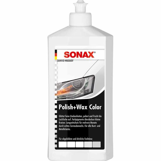 Цветной полироль с воском белый 250 мл SONAX Polish&Wax Color (296041), Об’єм: 250 мл